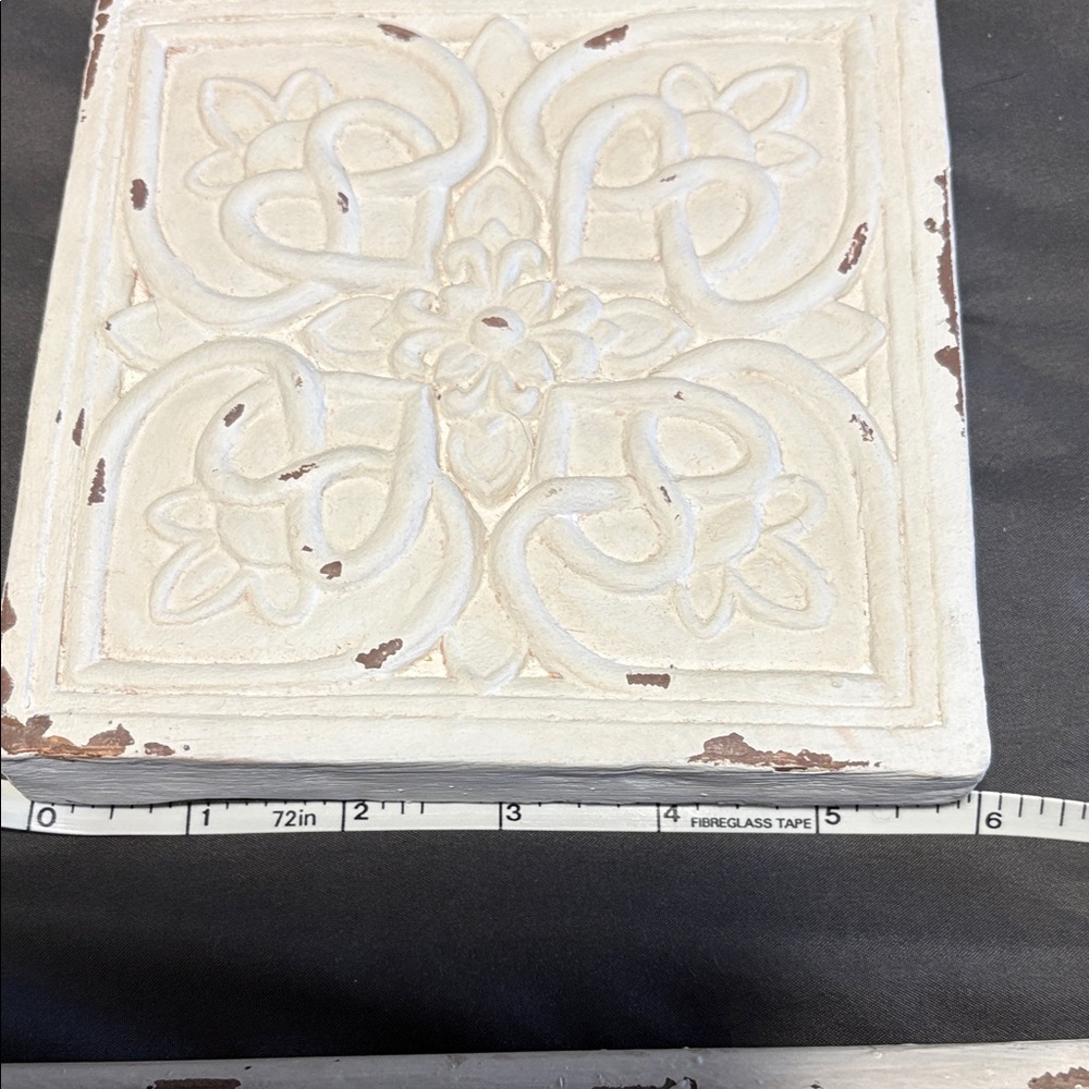 Southern Living At Home Distressed Cream Decorative Wall Plaques - Set of 2 - Picture 2 of 6